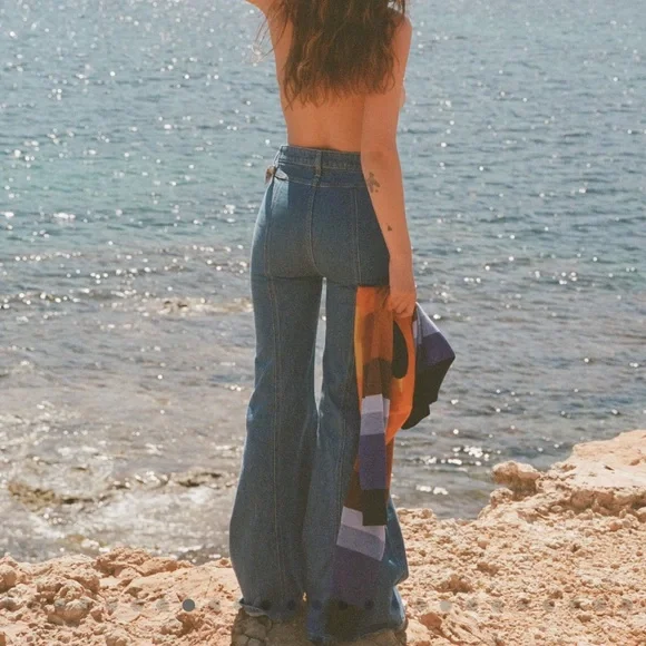 Stoned Immaculate Bardot High Waisted Bells in Filmore - Picture 4 of 13